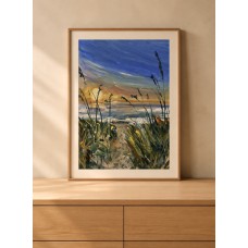 “Sea of Azov” – Original Ukrainian Sunset Seascape, Oil on Paper | Marina Stognieva